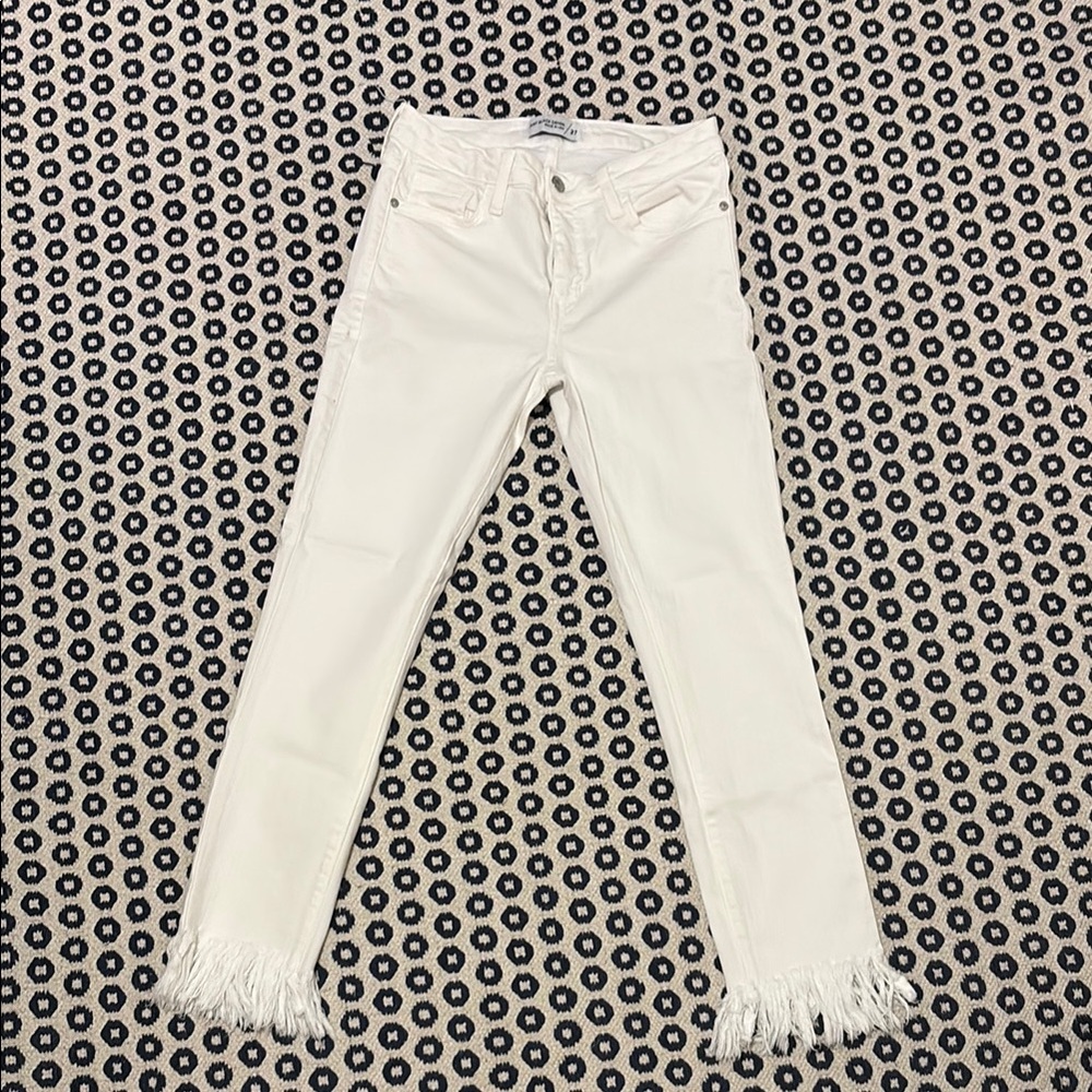 Just Black White Ankle Cropped Jeans